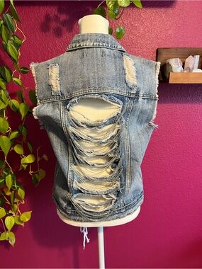 Architect Distressed Light Blue Denim Vest
